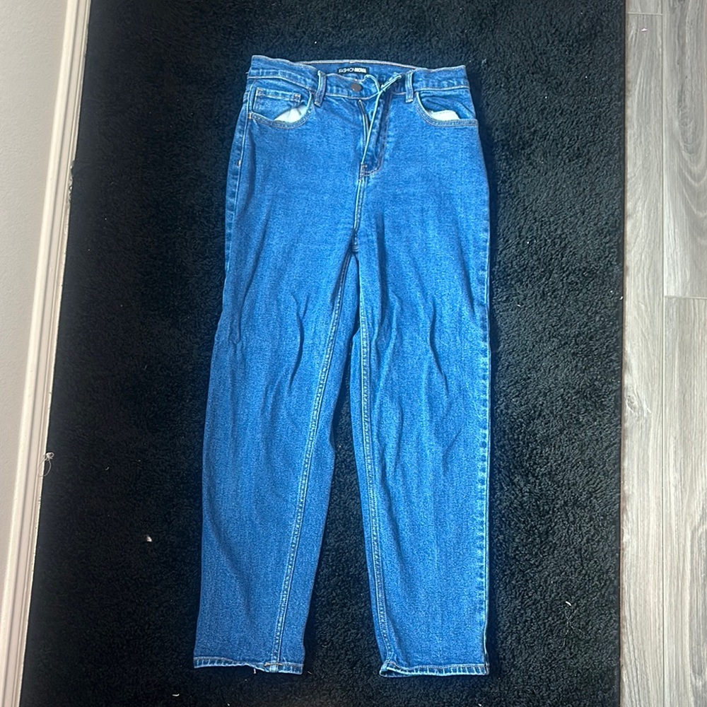 Fashion Nova Blue Straight Leg Jeans